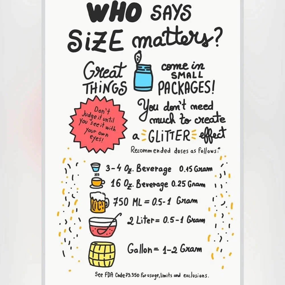 Edible Glitter for Drinks Shiny Glitter Shimmer Beverage 3gr 2-pack Silver/Black